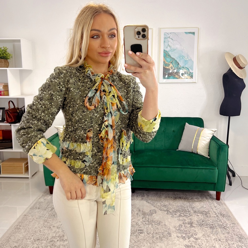 D&G Tweed jacket with floral embelishments